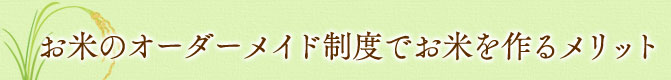 お米のオーダーメイド制度でお米を作るメリット